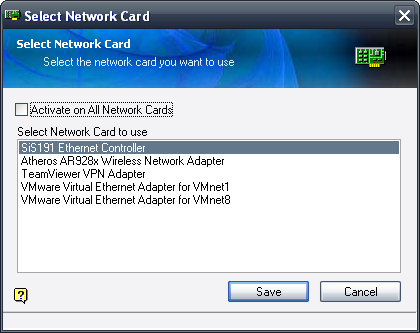 Select Network Card